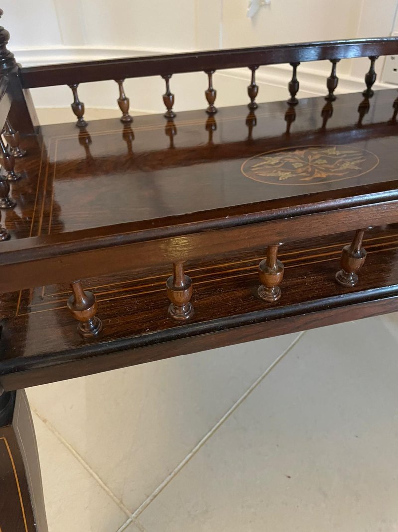 Outstanding Quality Antique Victorian Rosewood Inlaid Centre Table - Image 12